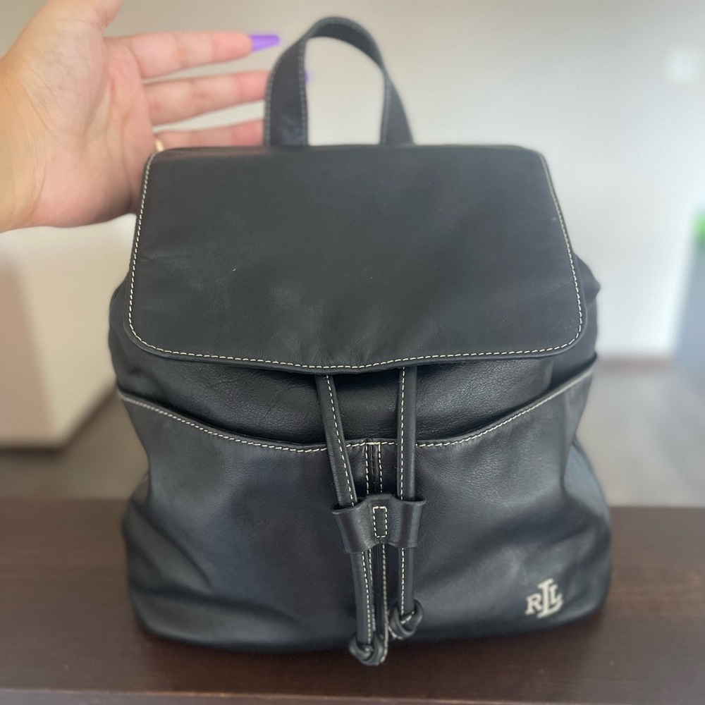 ‘Lauren’ Ralph Lauren Leather Backpack Handbag